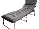 Składane kempingowe leżak/łóżko z materacem 193 cm, ciemnoszare