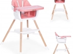 Dziecięce krzesełko do karmienia 2 w 1, różowe, ECOTOYS