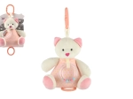 Pluszowy miś grający 18 cm różowy