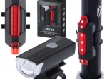 Zestaw świateł LED na rower przednie i tylne USB