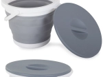 Składane silikonowe wiadro z pokrywką 5 l
