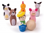 Drewniane kręgle farma od Bigjigs Toys