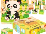Drewniane edukacyjne puzzle Safari 3D 6w1