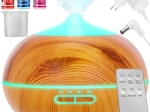 Dyfuzor aromatów i ultradźwiękowy nawilżacz 400 ml z jonizacją i LED, pilot + 3 olejki