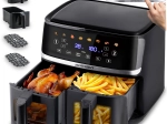 Frytkownica beztłuszczowa z podwójną komorą 10,2 l 1700 W BERDSEN