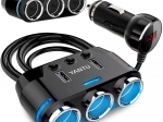 Rozdzielacz samochodowy z 3 gniazdami zapalniczki i 2 USB, woltomierz