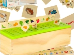 Drewniany sorter edukacyjny – logiczna gra do sortowania obrazków i kształtów