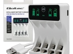 Ładowarka do akumulatorów Ni‑MH AA/AAA z wyświetlaczem LCD i kablem USB‑C, biała