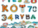Piankowe naklejki do wanny – alfabet i liczby ze zwierzątkami