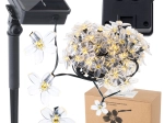 Słoneczne lampy ogrodowe w kształcie kwiatów 7m 50 LED ciepła biel