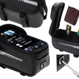 Wodoodporna torba rowerowa na kierownicę z uchwytem na telefon