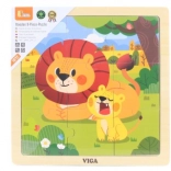 Drewniane puzzle lwy 9 elementów