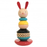 Drewniana wieża do nakładania króliczek