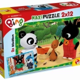 Puzzle maxi Bing 2 x 12 elementów