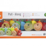 Drewniana gąsienica do ciągnięcia