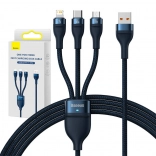 Kabel Baseus do szybkiego ładowania 3w1, USB-C + Micro USB + Lightning 66W, 1,2 m