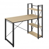 Biurko komputerowe z czterema półkami i regulowanymi nogami, dąb sonoma