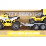 Quad z przyczepą i buggy na baterie ze światłem i dźwiękiem