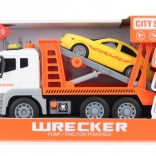 Plastowy transporter samochodów na baterie 1:12 ze światłami i dźwiękami