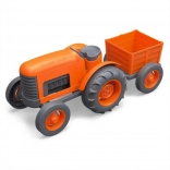 Pomarańczowy traktor z przyczepą od Green Toys