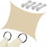 Prostokątna płachta przeciwsłoneczna 4 × 3 m, wodoodporna, beżowa