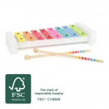 SMALL FOOT drewniany ksylofon z metalowymi klawiszami (FSC)