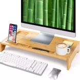 Bambusowa podstawka pod monitor z organizerem
