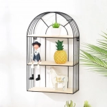 Dekoracyjna czarna półka ścienna 45 cm