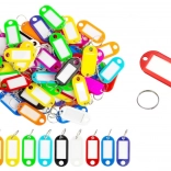 Kolorowe plastikowe zawieszki do kluczy, opakowanie 100 szt.