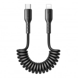 Szybko ładujący spiralny kabel samochodowy USB‑C na Lightning 30 W 1,5 m Joyroom Easy‑Travel