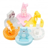 SMALL FOOT drewniana układanka wkładanka ze zwierzątkami