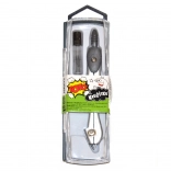 Szkolny metalowy cyrkiel z zestawem zapasowych grafitów