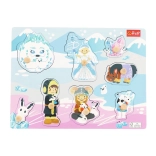 Drewniane puzzle średnie Lodowy zamek, 8 elementów