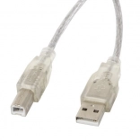 USB 2.0 kabel AM-BM 3M przezroczysty