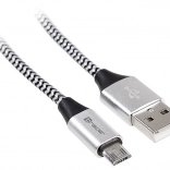 Kabel USB 2.0 AM-micro 1 m czarno-srebrny