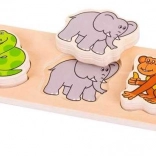 Bigjigs Baby drewniane puzzle safari