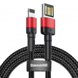 BASEUS Cafule wytrzymały kabel USB‑Lightning 1 m, 2,4 A (czarno‑czerwony)