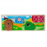 Sensorowe drewniane puzzle farma BIGJIGS TOYS