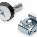 Śruby montażowe M6 19,8 mm z nakrętkami koszyczkowymi i podkładkami do racków 10" i 19", zestaw 50 szt., srebrne – DIGITUS