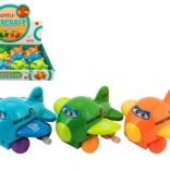 Nakręcane samolocik z oczami – machające skrzydła, plastik 8 cm, mix kolorów