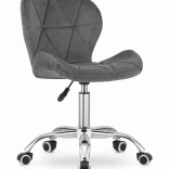 Obrotowe krzesło biurowe z szerokim oparciem z szarego aksamitu