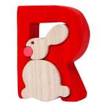 Drewniana litera R z króliczkiem – FAUNA