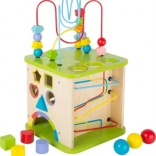 Mała stopa drewniana kostka motoryczna z labiryntem 5w1