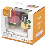 Drewniany zestaw lodów Viga ze stojakiem, 6 szt