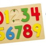 Drewniana układanka z cyframi 0–9