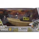 Wojskowy zestaw z łodzią, motorem i figurkami