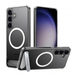 Przezroczyste magnetyczne etui TORRAS Pstand ze stojakiem do SAMSUNG S25+
