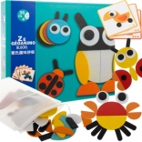 Drewniana logiczna układanka – zwierzątka z geometrycznych kształtów