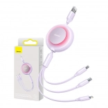 Baseus Bright Mirror II Series zwijany kabel 3w1 z funkcją szybkiego ładowania