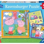 Puzzle Świnka Peppa 3x49 kawałków